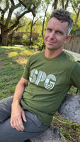 New Crop Circle SPG Screen Print Tee Shirt in Olive Green