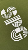 New Crop Circle SPG Screen Print Tee Shirt in Olive Green